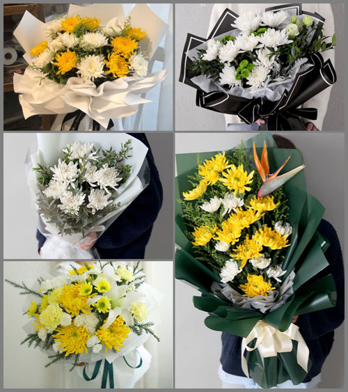 湖北武汉市新洲区邾城街道饶蔡村白事花束代送